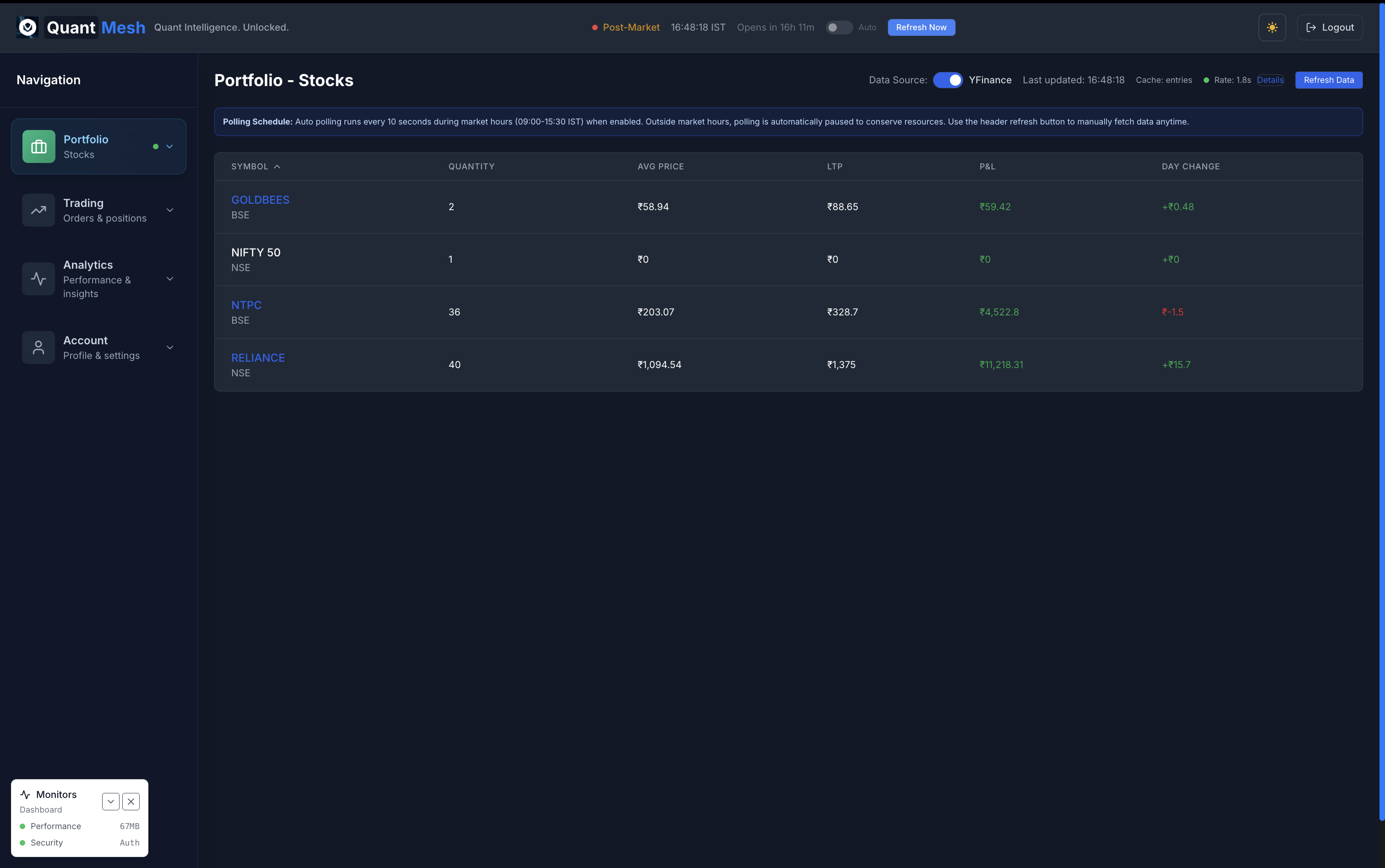QuantMesh screenshot